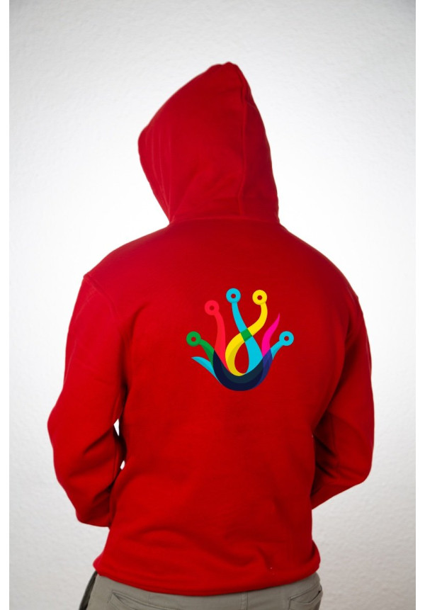 Sudadera Personalizada Unisex Capucha Roja