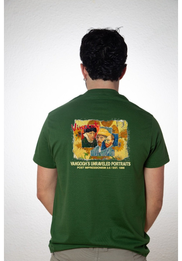 Camiseta Verde Vangogh Autorretrato