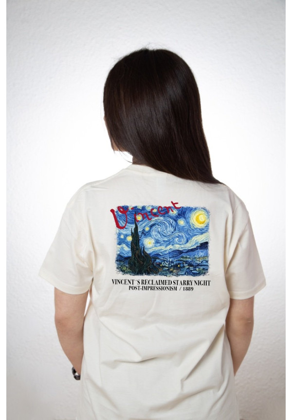 Camiseta Beige Vangogh Starry Night