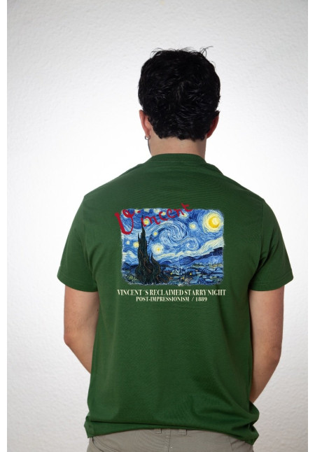Camiseta Verde Vangogh Starry Night