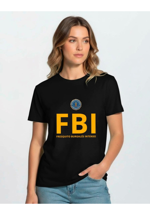Camiseta Negra FBI Fresquito Burgalés Intenso Modelo 01