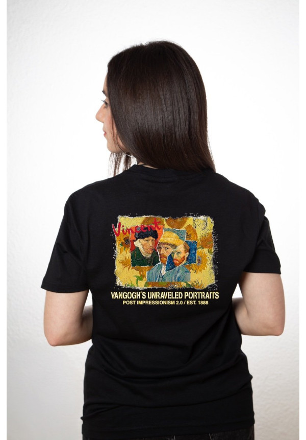 Camiseta Negra Vangogh Autorretrato
