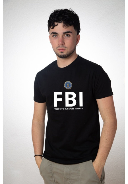 Camiseta Negra FBI Fresquito Burgalés Intenso Modelo 02