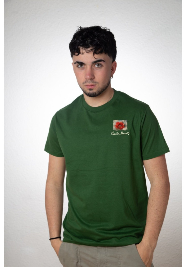 Camiseta Verde Monet Amapolas