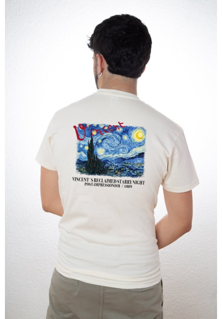 Camiseta Beige Vangogh Starry Night