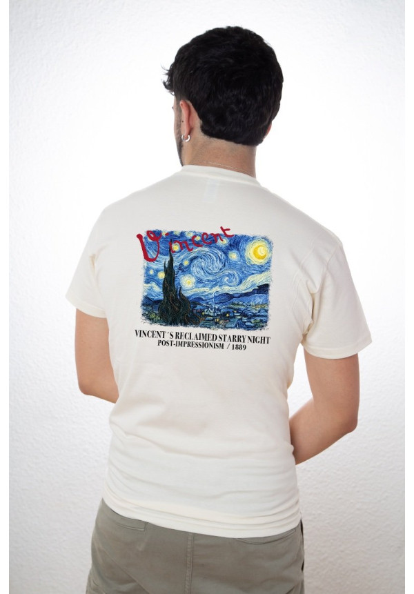 Camiseta Beige Vangogh Starry Night