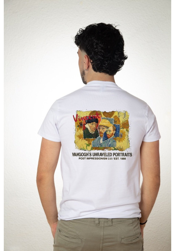Camiseta Blanca Vangogh Autorretrato