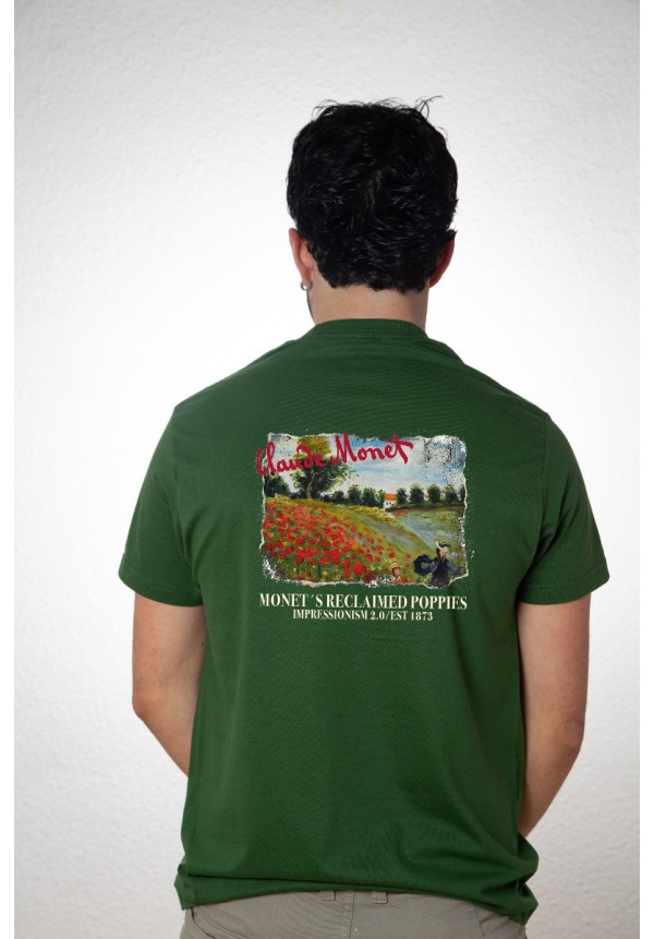 Camiseta Verde Monet Amapolas