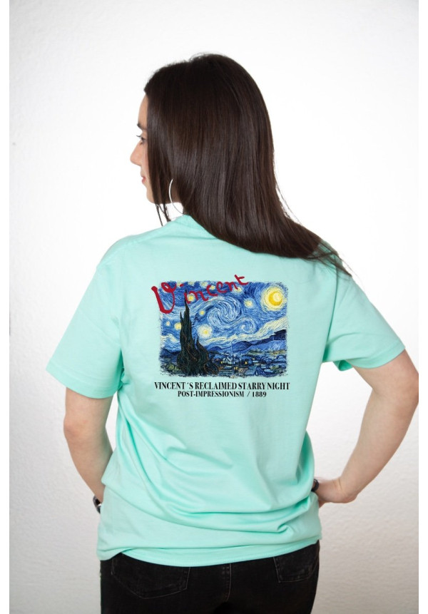 Camiseta Aqua Vangogh Starry Night