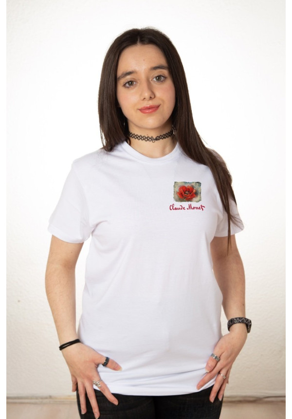 Camiseta Blanca Monet Amapolas