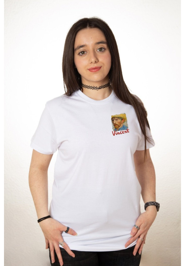 Camiseta Blanca Vangogh Autorretrato