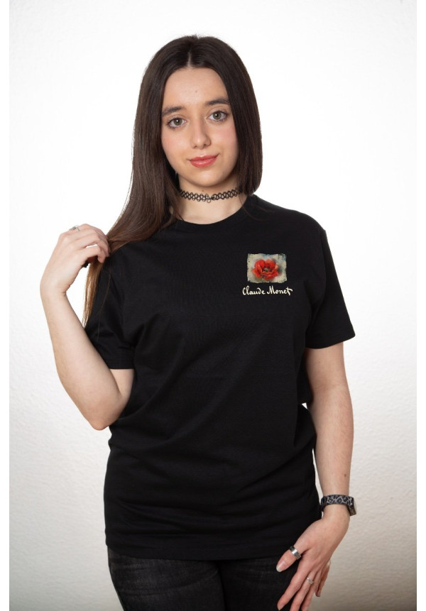 Camiseta Negra Monet Amapolas