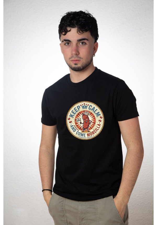 Camiseta Negra Keep Calm Morcilla