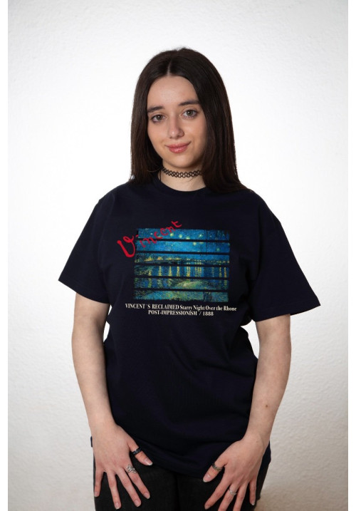 Camiseta Azul Navy Starry Night Over The Rhone V2