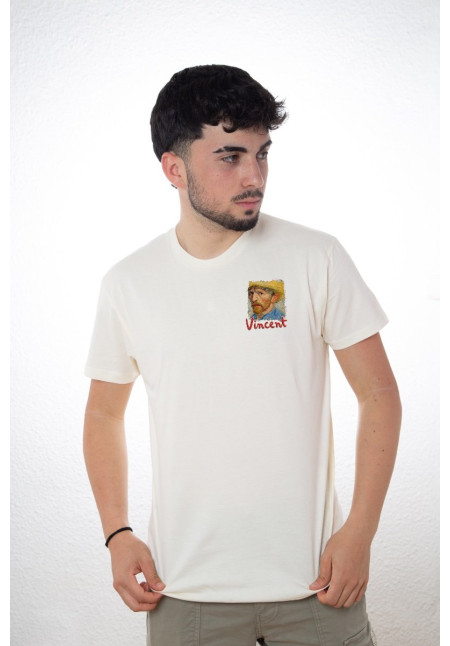 Camiseta Beige Vangogh Autorretrato