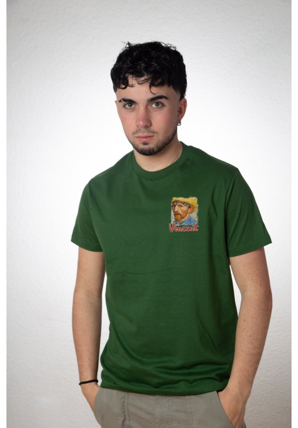 Camiseta Verde Vangogh Autorretrato