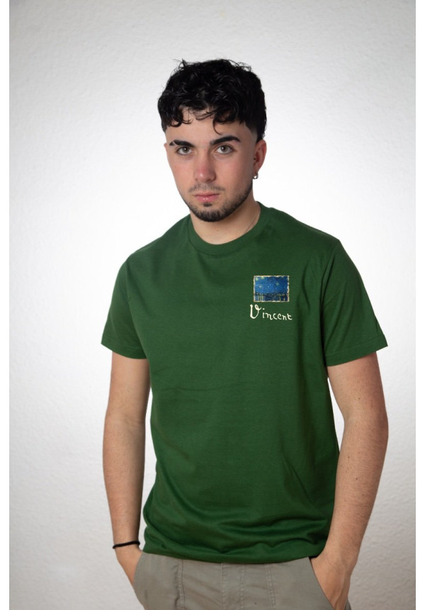 Camiseta Verde Starry Night Over The Rhone