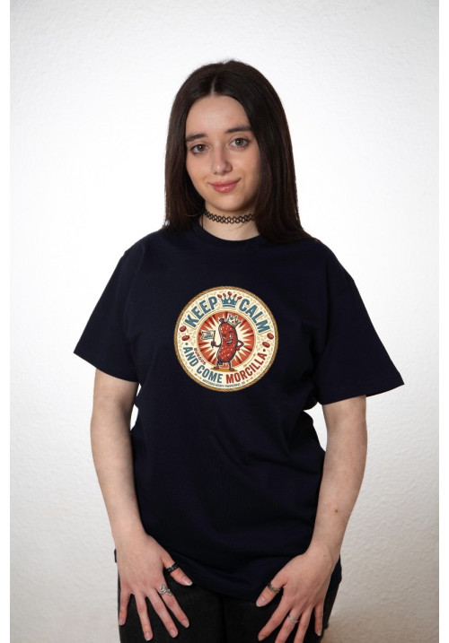 Camiseta Azul Navy Keep Calm Morcilla